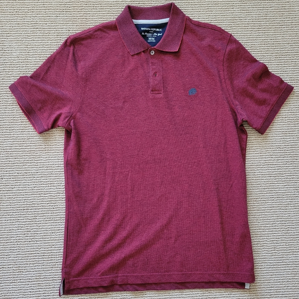 Banana Republic Men's Burgundy Polo Shirt